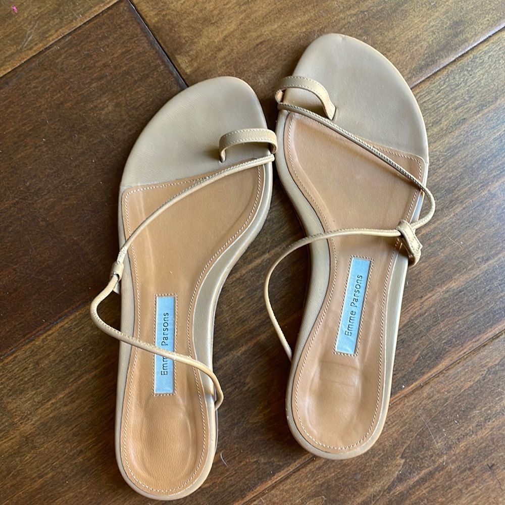 Emme Parsons Susan Slide in Tan Nappa Leather